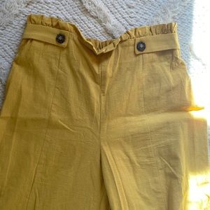 Yellow wide leg pants